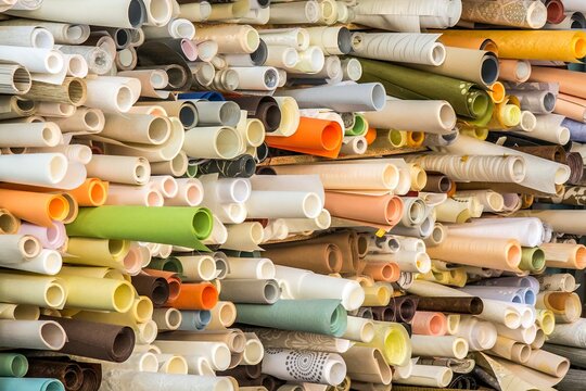 Rolls of textile and fabric for roller blinds. Roller blinds factory.