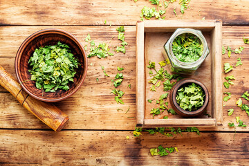 Dried parsley leaves for cooking