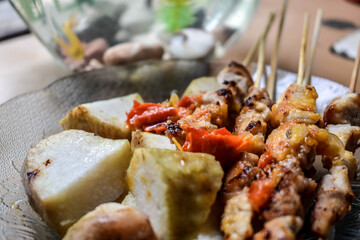 food, delicious, taichan, meal, healthy, plate, dish, fresh, sate, gourmet, lunch, vegetable, satay chicken, satay taichan, taichan satay, sate taichan, tasty, indonesian, chicken, dinner, cuisine, in