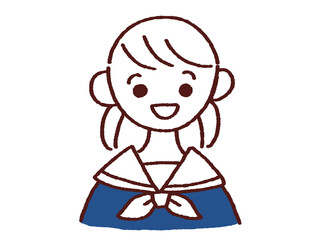 笑顔のセーラー服姿の女の子 