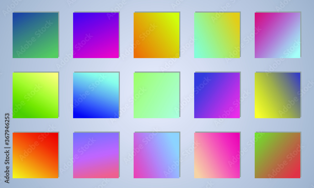 Poster set of abstract vector gradient backgrounds. colorful texture for your design. mobile app template