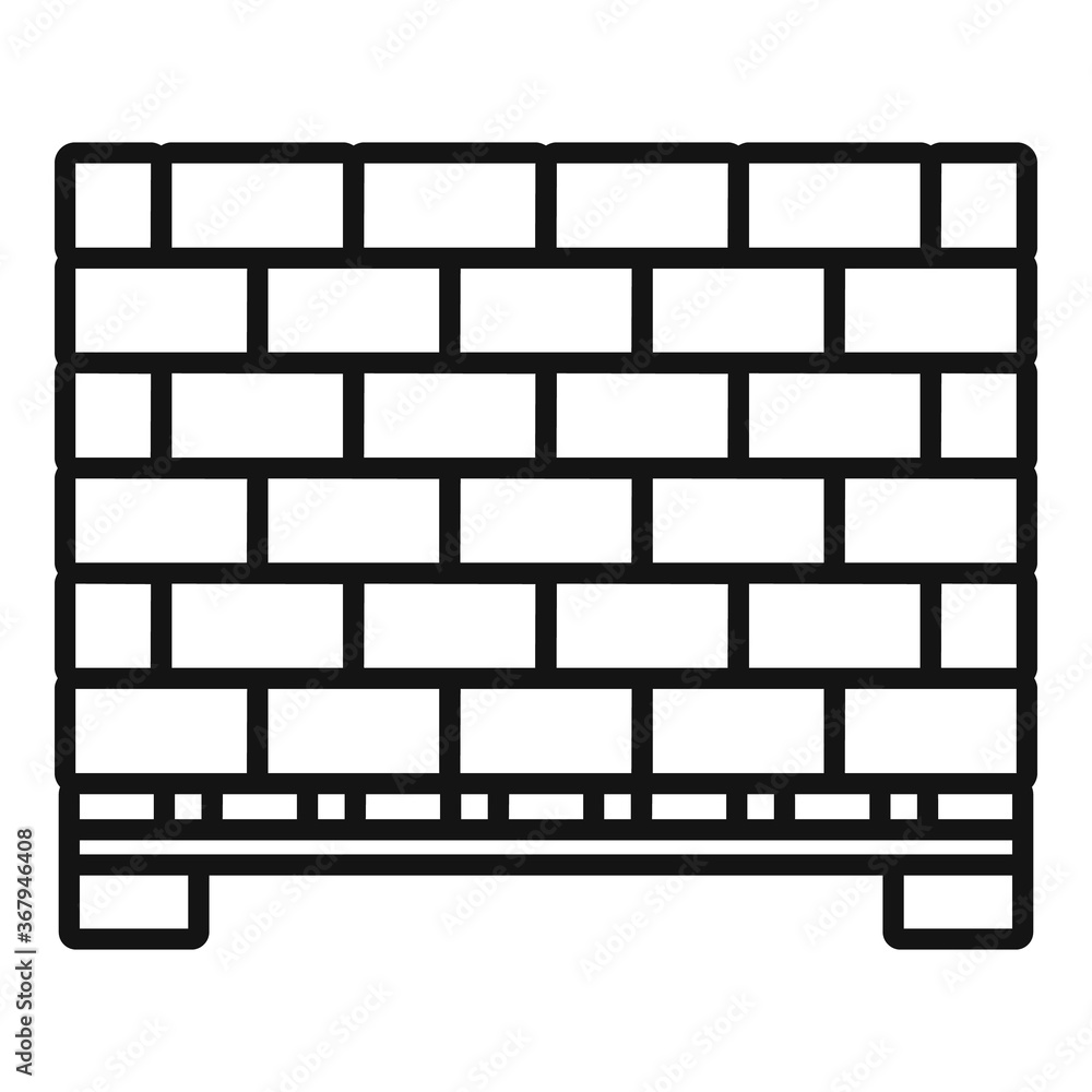 Poster stone bricks pallet icon. outline stone bricks pallet vector icon for web design isolated on white b