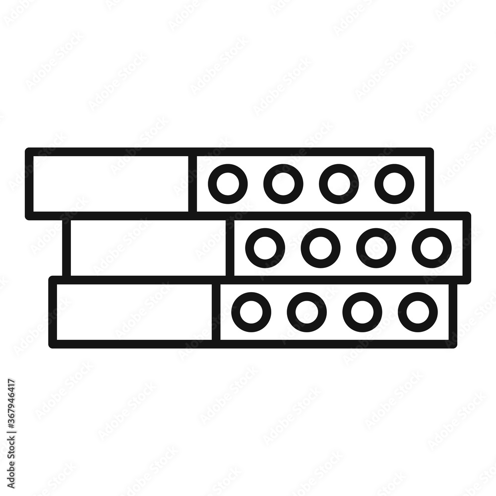 Poster construction concrete block icon. outline construction concrete block vector icon for web design iso