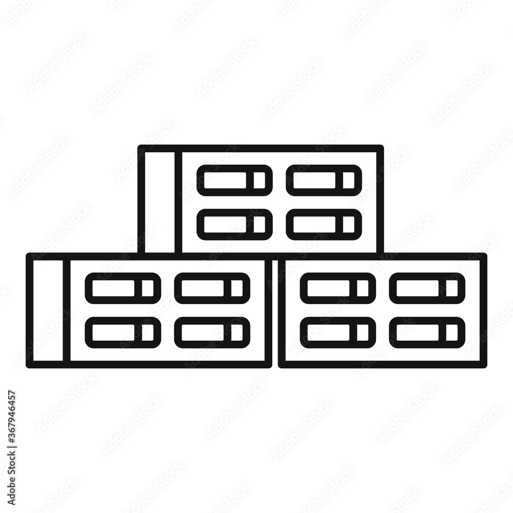 Poster cement block icon. outline cement block vector icon for web design isolated on white background