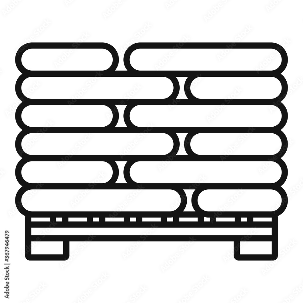 Aufkleber pallet construction sacks icon. outline pallet construction sacks vector icon for web design isolate