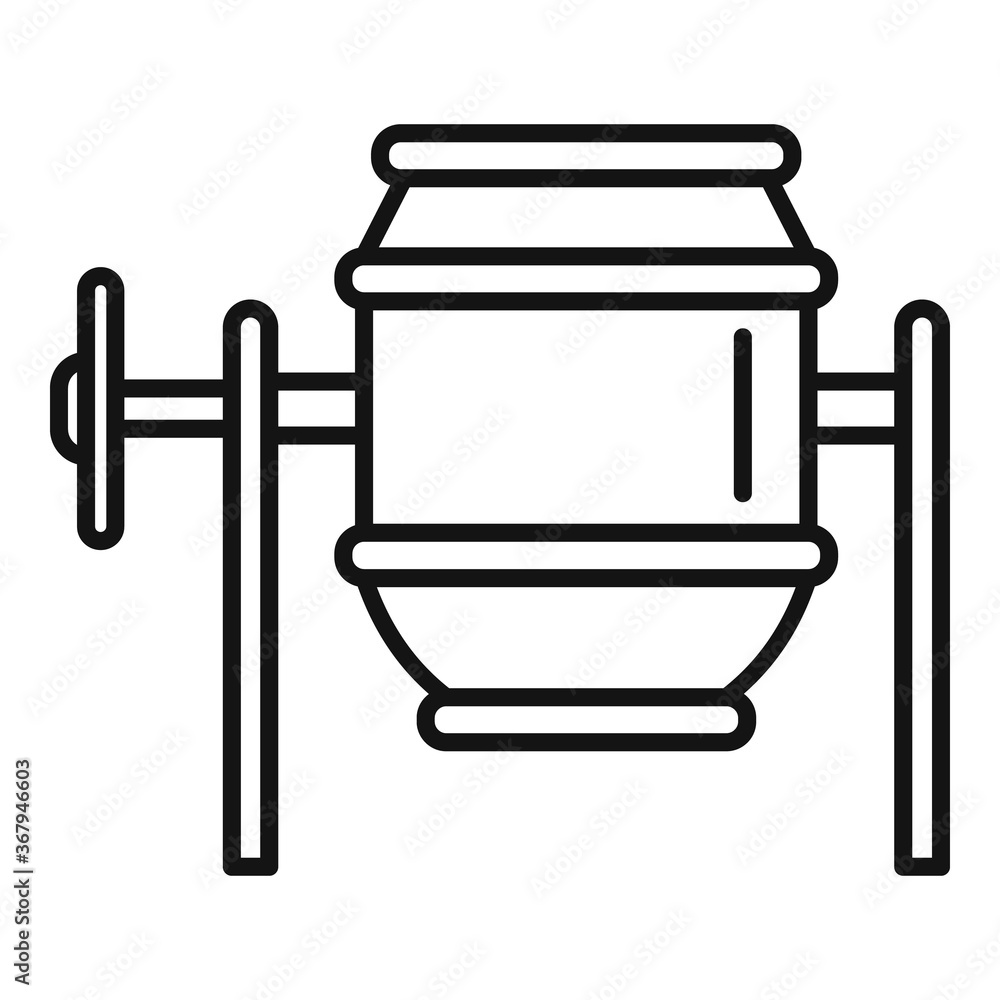 Poster concrete mixer icon. outline concrete mixer vector icon for web design isolated on white background