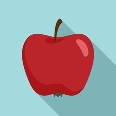Obraz premium Red organic apple icon. Flat illustration of red organic apple vector icon for web design