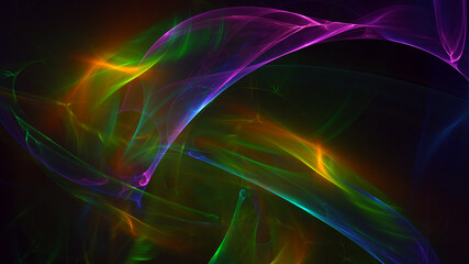 Fototapeta premium 3D rendering abstract multicolor fractal light background