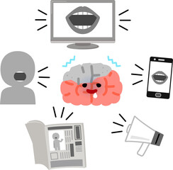 情報に晒されて麻痺した脳のキャラクター