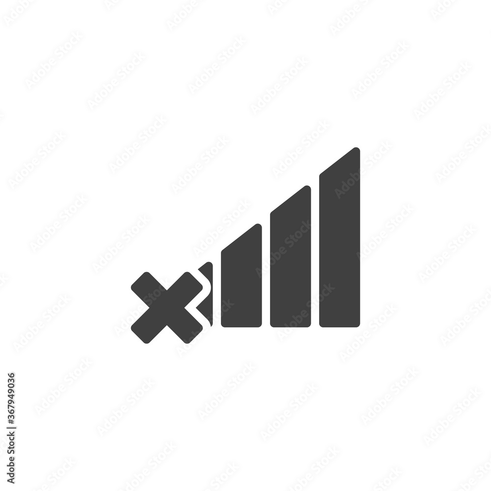 Aufkleber network signal error vector icon. filled flat sign for mobile concept and web design. wireless netwo