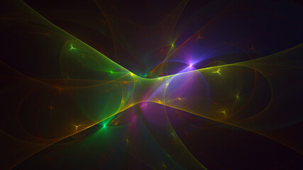 3D rendering abstract multicolor fractal light background