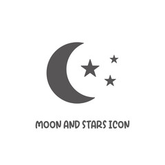 Moon and stars icon simple flat style vector illustration.