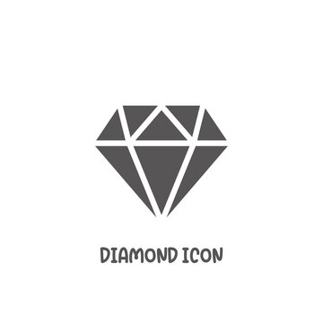 Diamond icon simple flat style vector illustration.