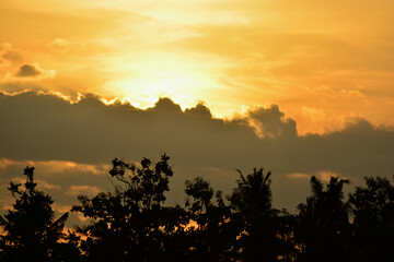 Fototapeta premium sunset over the mountains