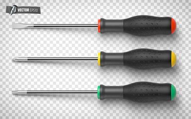 Tournevis vectoriels sur fond transparent