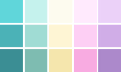 Fototapeta premium Połączenie kolorów abstrakcyjnej tekstury, efekt pikseli. Kwadraty w kolorach zielono-żółto-różowo-fioletowym, różnorodność odcieni i niuansów. Nadaje się do tła i druku. Świeża wiosenna gamma, lekki neon