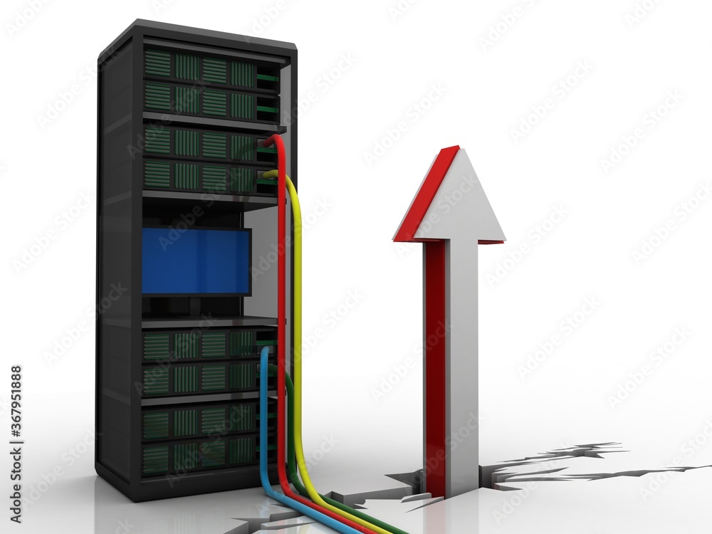 Poster 3d rendering database storage data base