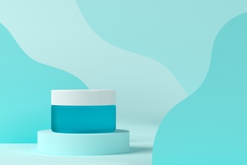 Minimal background, mock up scene with podium geometry shape for product display. 3D rendering