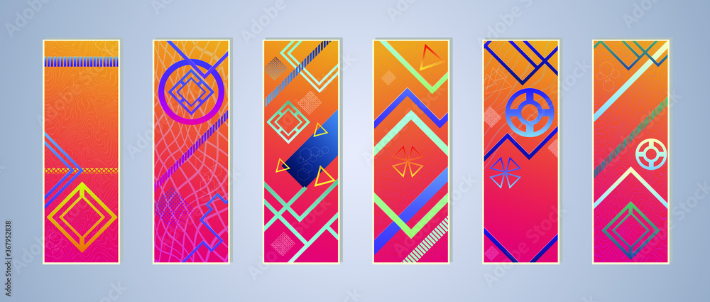Poster abstract modern background. geometric shapes and lines. colorful gradient vector texture