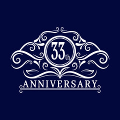 33 years Anniversary logo, luxurious 33th Anniversary design celebration.