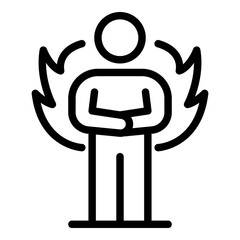 Fire stomach digestion icon. Outline fire stomach digestion vector icon for web design isolated on white background