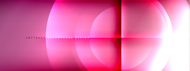 Vector abstract background - circle and cross on fluid gradient with shadows and light effects. Techno or business shiny design templates for text