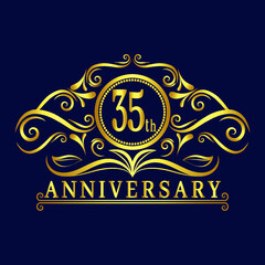35 years Anniversary logo, luxurious 35th Anniversary design celebration.