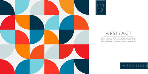 Abstract pattern circle cut shape design colorful bright style with side space for content