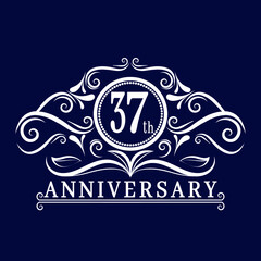 37 years Anniversary logo, luxurious 37th Anniversary design celebration.