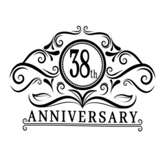 37 years Anniversary logo, luxurious 37th Anniversary design celebration.