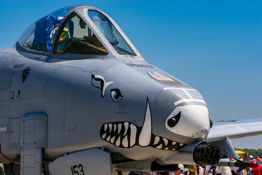 A-10a Thunderbolt II aircraft from 47th Fighter Squadron at Barksdale Air Base. Since 1933, the base has been inviting the public to view aircrafts at the annual airshow.