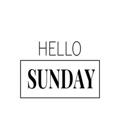 hello sunday, handwritten lettering design vector