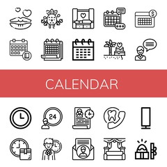 Set of calendar icons