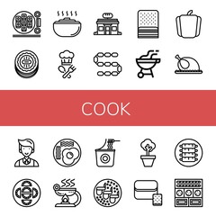 cook simple icons set