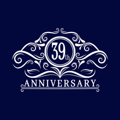 39 years Anniversary logo, luxurious 39th Anniversary design celebration.