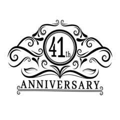 41 years Anniversary logo, luxurious 41th Anniversary design celebration.