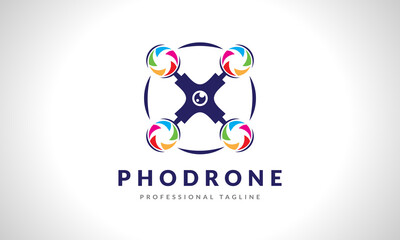 Colorful Photography Drone Logo Design, photography logo, drone logo Vector Icon Symbol Illustration.