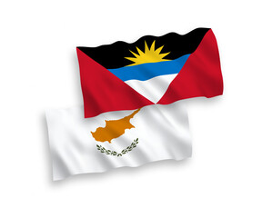 Flags of Cyprus and Antigua and Barbuda on a white background