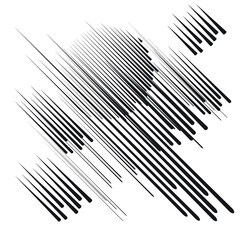 Logo with speed lines in circle, rectangle and triangle form .Square unusual icon Design .Black Vector stripes .Geometric shape.