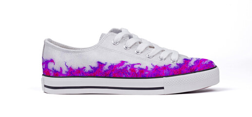 Shoe isolated on white background - Flames, pink