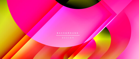 Vector geometric abstract background with lines and modern forms. Fluid gradient with abstract round shapes and shadow and light effects