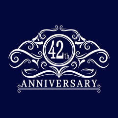 42 years Anniversary logo, luxurious 42th Anniversary design celebration.