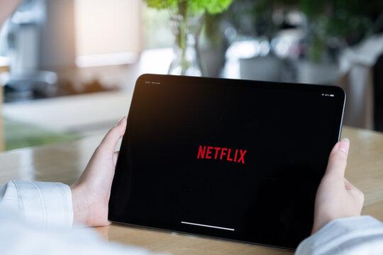 CHIANG MAI, THAILAND : JULY 26, 2020 : Netflix app on ipad screen. Netflix is an international leading subscription service for watching TV episodes and movies