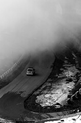 Car in fog