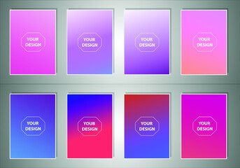 Set of abstract vector gradient backgrounds. Colorful texture for your design. Mobile app template