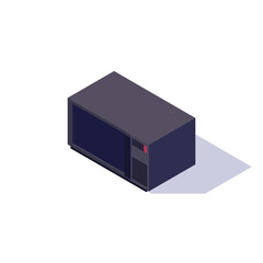 Isometric black microwave isolated on white background. Vector illustration