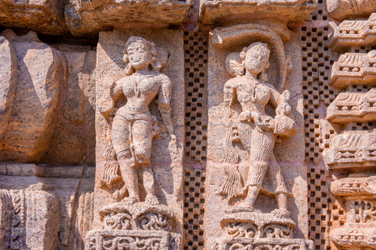 Detail of the hand-carved images on the exterior of Indian Hindu Temples.