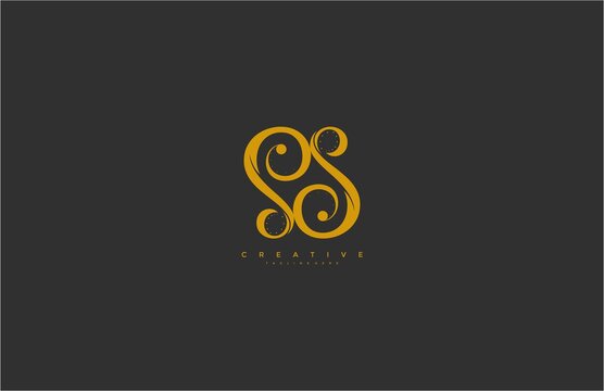 vector unique decorative abstract elegant letter S S logo