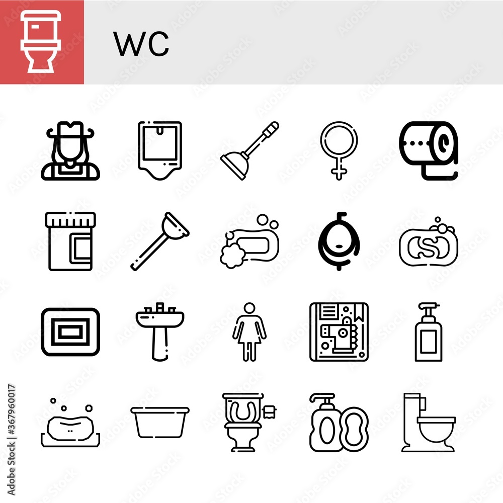 Poster wc icon set