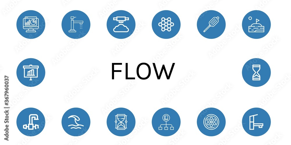 Poster set of flow icons